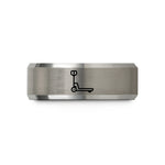 personalized couple jewelry presents – black & gray tungsten pallet jack wedding band