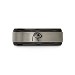 unisex wedding ring sets – black & silver tungsten ferret wedding band