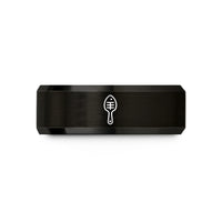 unisex wedding ring sets – black tungsten fish spatula wedding band