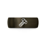 wedding bands his hers – gunmetal & black tungsten hex bolt wedding band