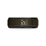 comfort fit wedding band – gunmetal & black tungsten dust collector wedding band