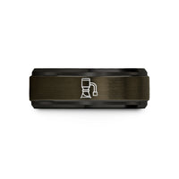 comfort fit wedding band – gunmetal & black tungsten dust collector wedding band