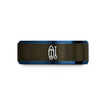 matching couple ring bands – gunmetal & blue tungsten paddleboard sup wedding band