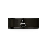 unisex promise rings – black tungsten canteen cup wedding band