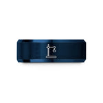 personalized rings for him – blue tungsten retort stand wedding band