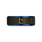matching couple rings men – gunmetal & blue tungsten retort stand wedding band