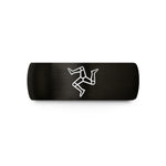matching bands for couples – black tungsten triskelion isle wedding band