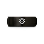 personalized wedding bands – black tungsten yarrow wedding band