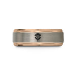 custom engagement ring presents – rose gold tungsten yarrow wedding band