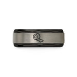 unisex promise ring set – black & gray tungsten bandage roll wedding band