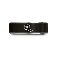comfortable couples ring set – black & grey tungsten bandage roll wedding band