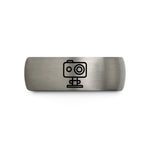 custom couples rings shop – blue & gray tungsten action camera wedding band