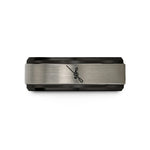 wedding bands for couples – black & silver tungsten conductor baton wedding band