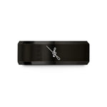wedding bands for couples – black tungsten conductor baton wedding band