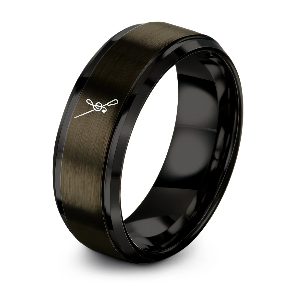 His And Hers Engagement Rings Sets – gunmetal & black tungsten conductor baton ring
