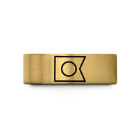 matching his hers rings – gold tungsten intersex flag wedding band