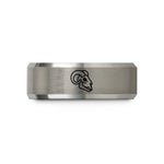 matching wedding bands set – black & grey tungsten ram skull wedding band