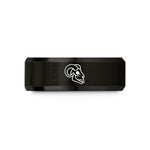 matching wedding bands set – black tungsten ram skull wedding band