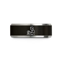 matching tungsten wedding bands – black & silver tungsten detailer polisher wedding band