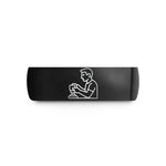 custom engraved promise rings – black tungsten detailer polisher wedding band