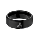 custom engraved promise rings – black tungsten detailer polisher wedding band