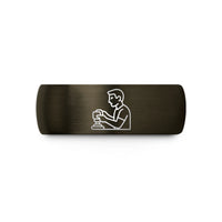 unique couples ring sets – gunmetal & black tungsten detailer polisher wedding band