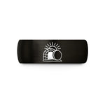unique promise rings – black tungsten empty tomb sunrise wedding band