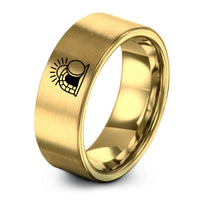 couples matching rings – gold tungsten empty tomb sunrise ring