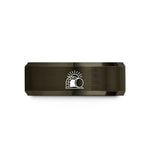 unisex tungsten bands – gunmetal & rose gold tungsten empty tomb sunrise wedding band