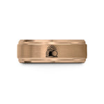 engraved wedding bands – rose gold tungsten empty tomb sunrise wedding band