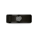 modern wedding band styles – black tungsten index contour wedding band