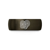 best matching rings set – gunmetal & black tungsten index contour wedding band