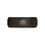 engraved rings for her – gunmetal & black tungsten king snake coiled wedding band