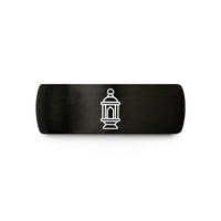 unique wedding band styles – black & gold tungsten ramadan lantern (fanous) wedding band