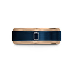 unique couple presents ideas – blue & rose gold tungsten soda can wedding band