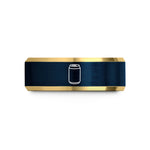couples present exchange ideas – gold & blue tungsten soda can wedding band