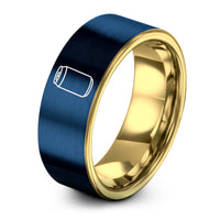 personalized couple presents shop – gold & blue tungsten soda can ring