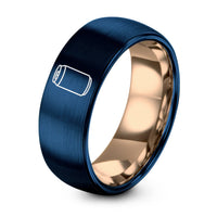 His And Hers Gift Ideas – rose gold & blue tungsten soda can ring