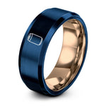 rose gold & blue tungsten soda can ring