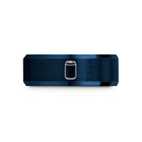matching couple rings set – rose gold & blue tungsten soda can wedding band