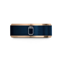 personalized couple presents shop – rose gold & blue tungsten soda can wedding band