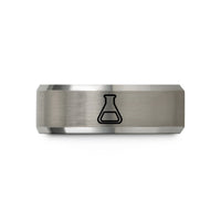 presents for couples sets – black & grey tungsten erlenmeyer flask wedding band