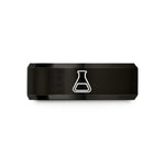 twin rings for partners – black tungsten erlenmeyer flask wedding band