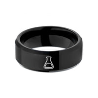 matching bands for pairs – black tungsten erlenmeyer flask wedding band