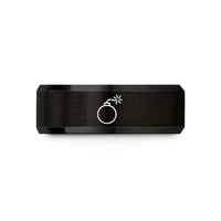 engraved promise ring set – black tungsten explosive wedding band