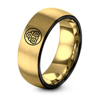 His And Hers Gifts for Couples – black & gold tungsten planetary gear set ring