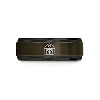 tungsten band for couples – gunmetal & black tungsten barn wedding band
