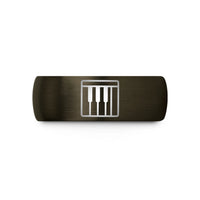 custom tungsten rings men – gunmetal & black tungsten piano keys wedding band