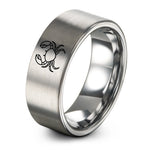 engraved promise rings – gray tungsten king crab ring