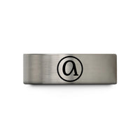 unique couple ring designs – black & blue & gray tungsten alpha flag circle wedding band